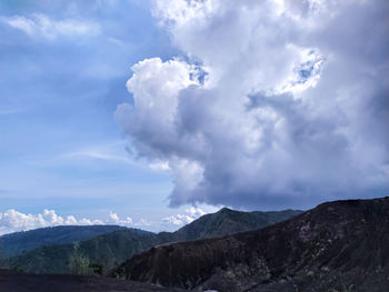 View of mountain against cloudy sky