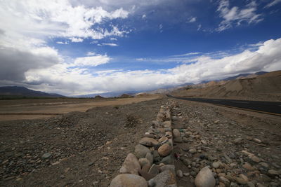 Scenic view of desert against sky