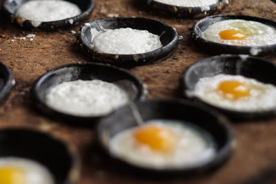 Close-up of breakfast on table