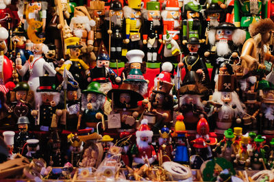 Full frame shot of various toys for sale in store during christmas