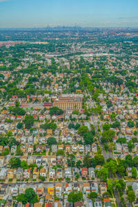 High angle view of townscape against sky