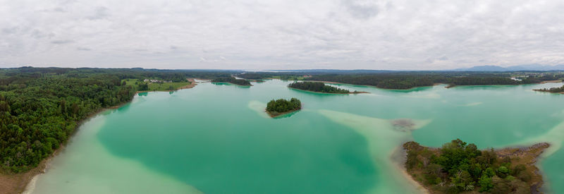 Panoramic view of lake against sky