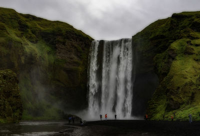 Scenic view of waterfall