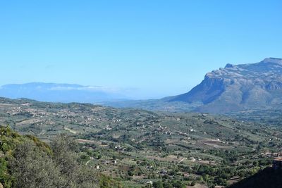 Scenic view of mountains against sky