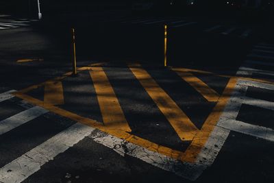 High angle view of road marking