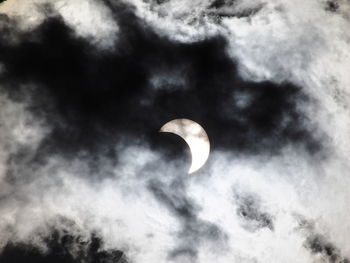 Low angle view of moon against sky