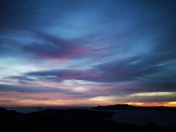 Scenic view of dramatic sky during sunset