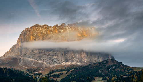 Scenic view of mountain range against sky