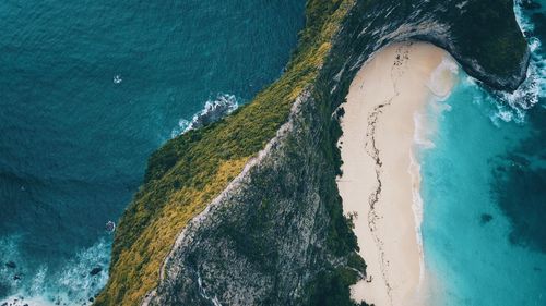High angle view of beach