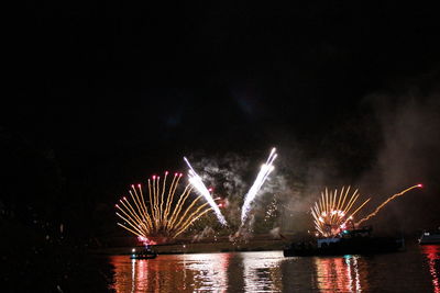 Firework display over the river