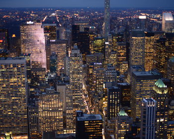 Illuminated cityscape at night