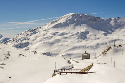 Landscape with mountain range in background