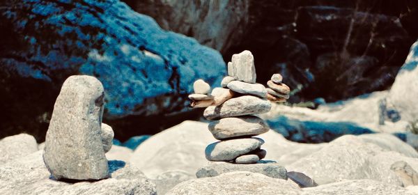 Stack of stones on rock