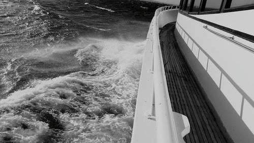 High angle view of waves on sea