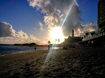 View of calm beach against sky