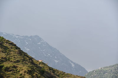 Scenic view of mountains against clear sky