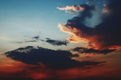 Low angle view of sky during sunset