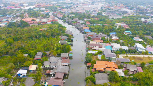 High angle view of townscape