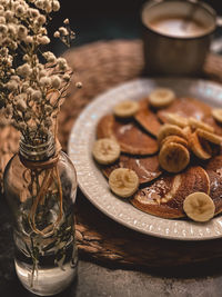 High angle view of food on table