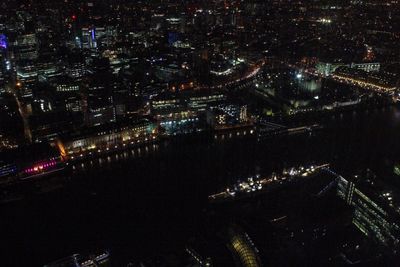 Illuminated cityscape at night