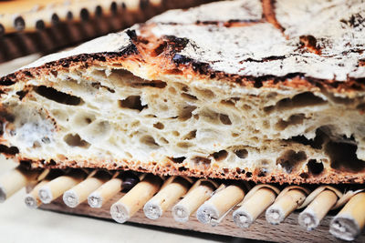 Close-up of bread in plate