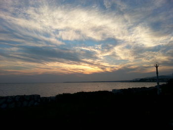 Scenic view of sea at sunset