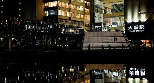 Illuminated city at night