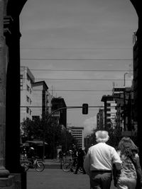 Couple walking in the street 