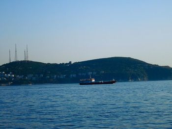 Boat sailing in sea