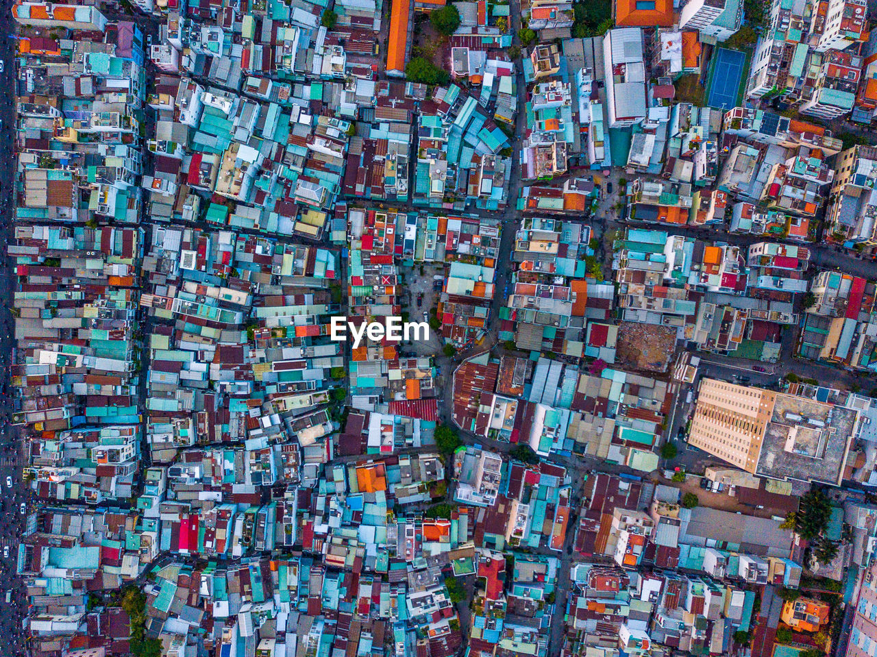 Full frame shot of multi colored buildings