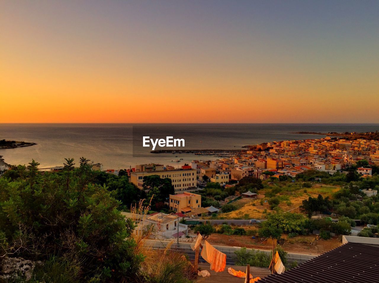 Scenic view of sea during sunset