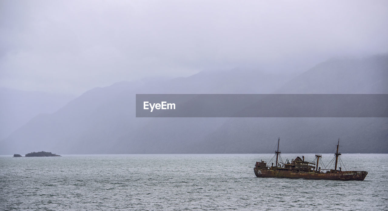 The shipwreck of the captain leonidas in messier channel, chile