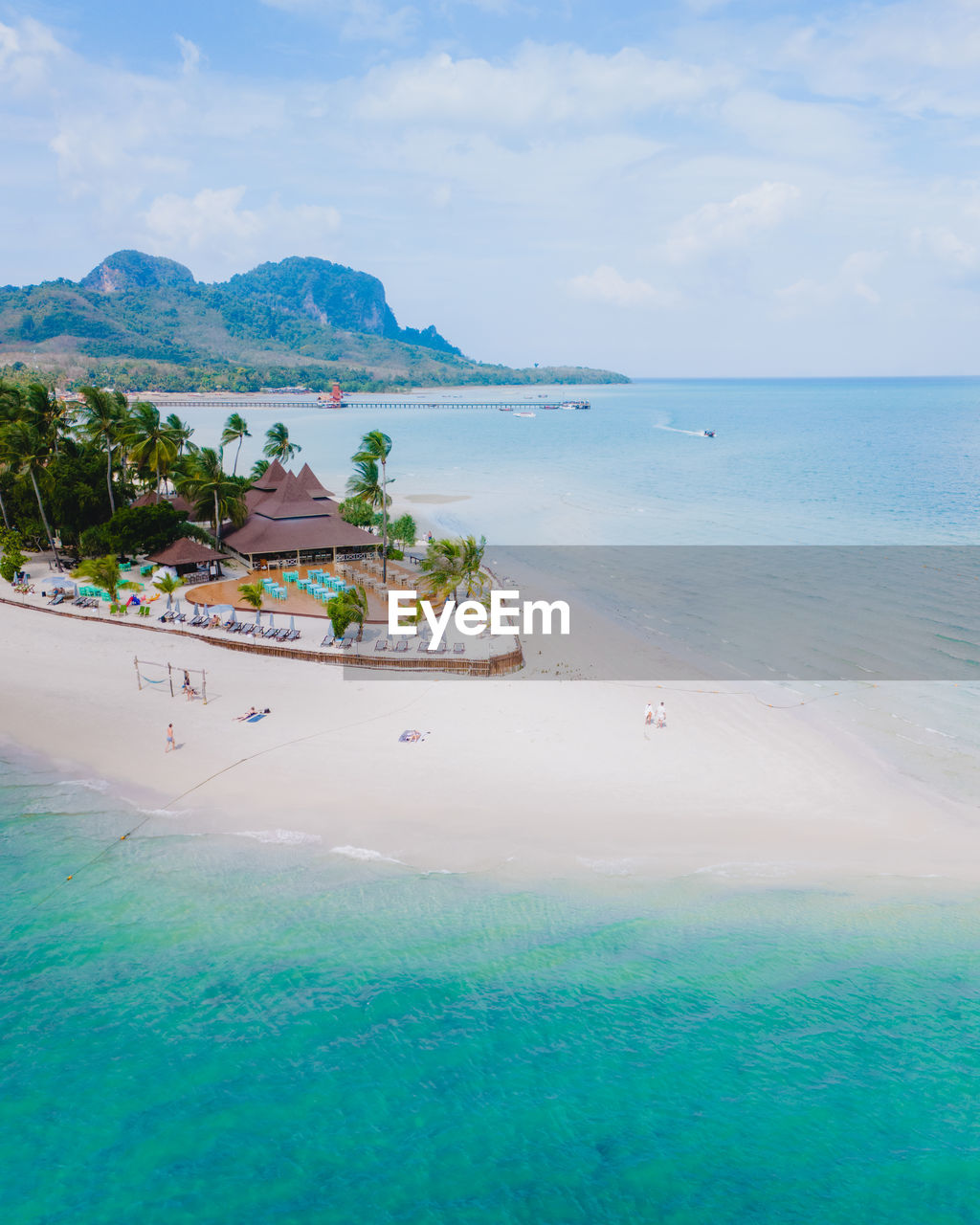 high angle view of beach against sky