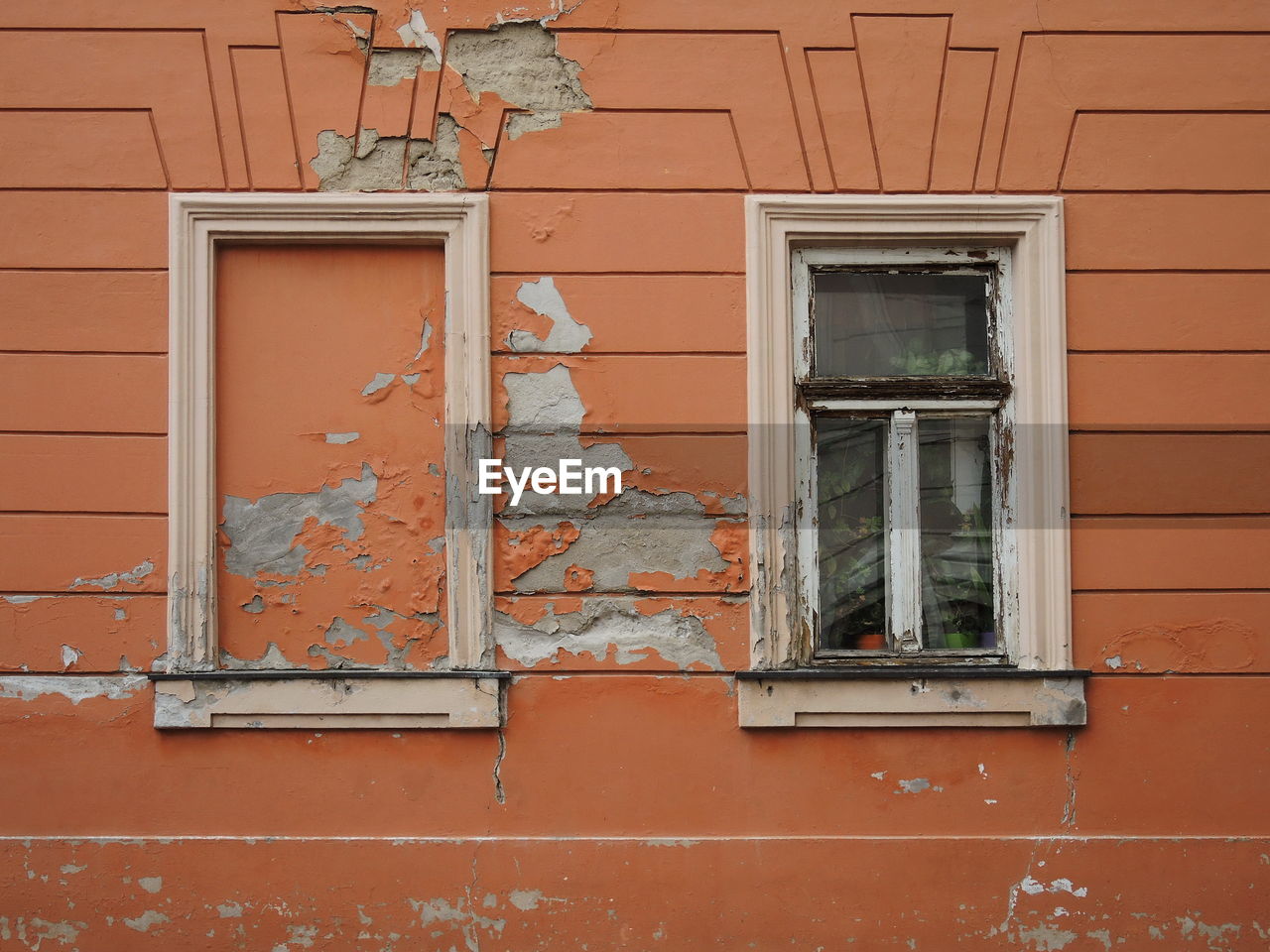 Closed window of building