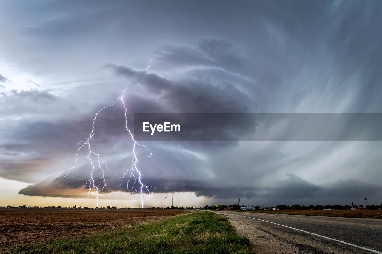 Lightning over landscape