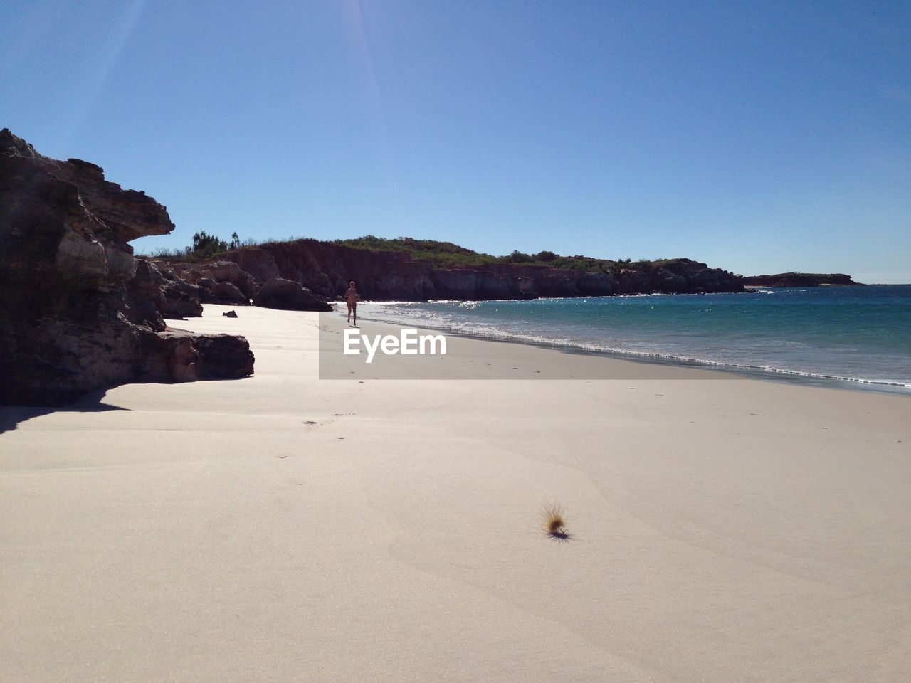 VIEW OF BEACH AGAINST CLEAR SKY