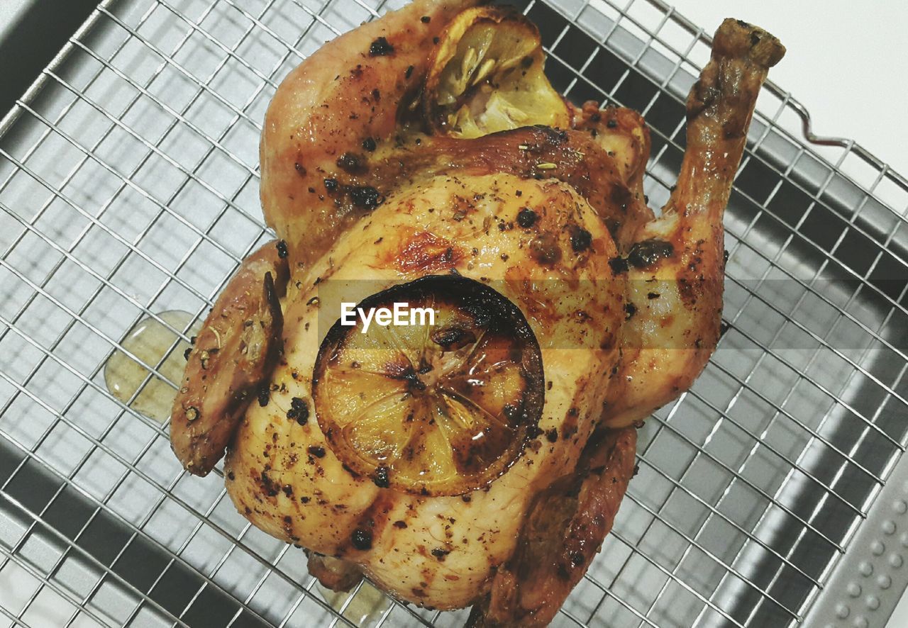 Close-up high angle view of tandoori chicken