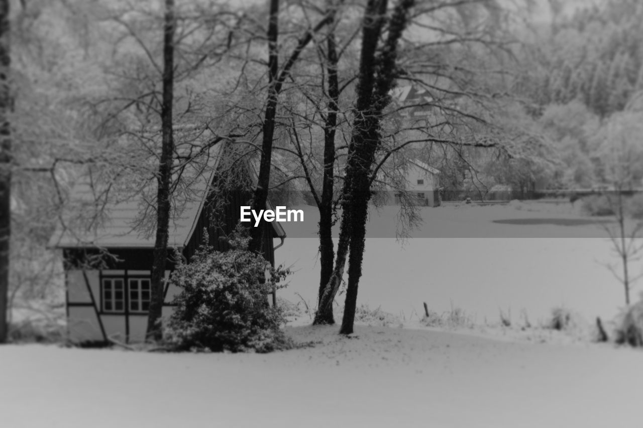 Beautiful Field Beauty In Nature Beauty In Nature Building Building Exterior Cold Temperature Day Landscape Nature No People Old Buildings Outdoors Snow Snow Landscape  Timbered Timbered House Tranquility Tree White Winter Winter Wonderland