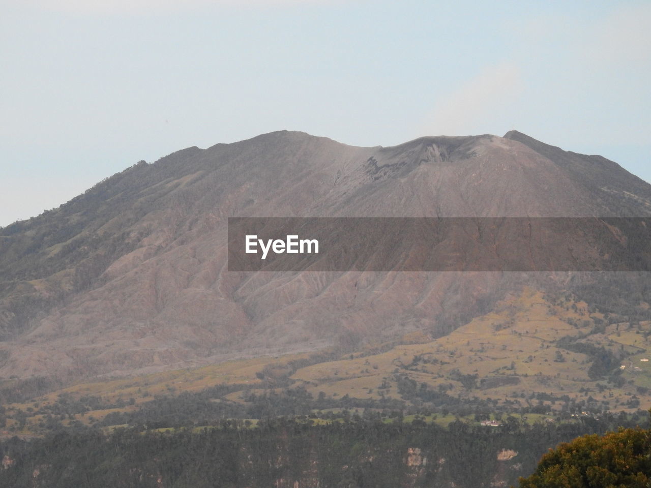 Scenic view of mountains against clear sky