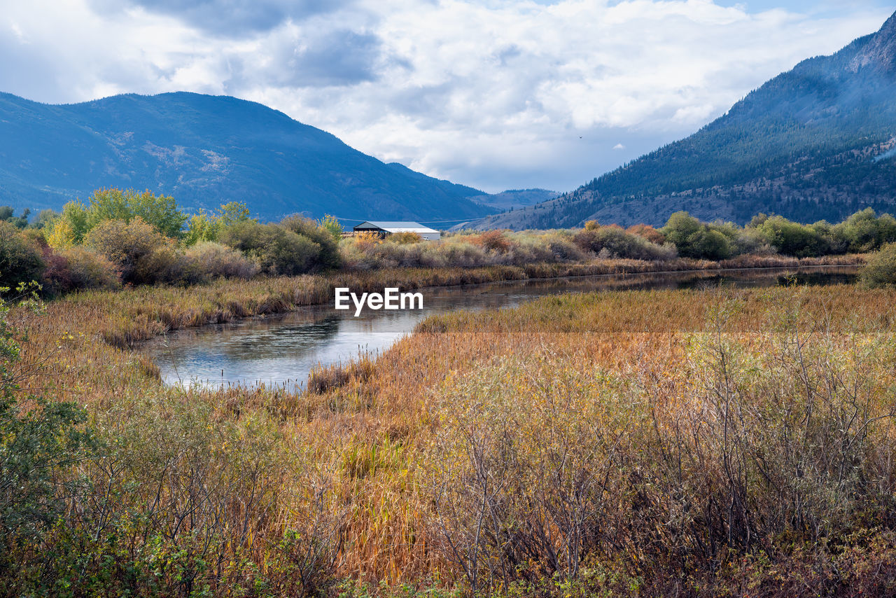 SCENIC VIEW OF LAKE AGAINST MOUNTAINS