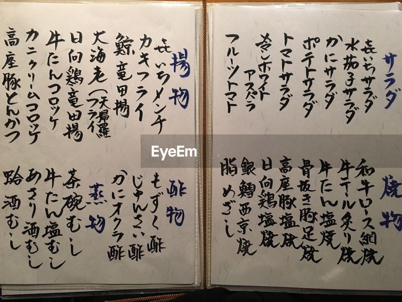 Directly above shot of japanese script on book