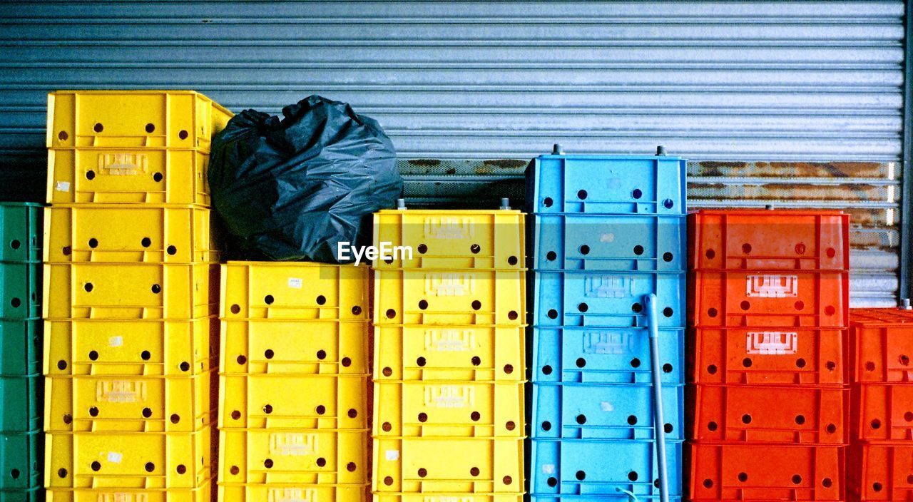 Stacks of colourful containers