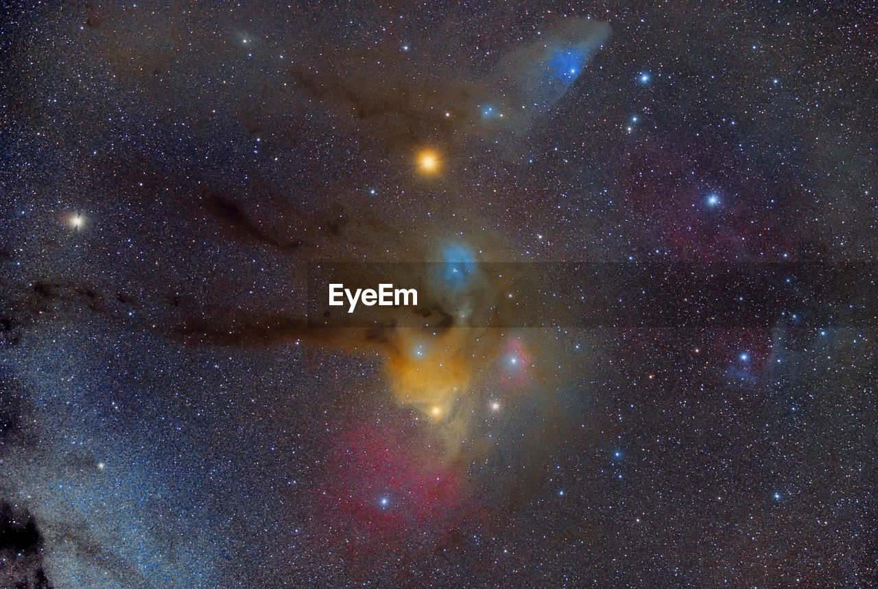 Rho ophiuchi area is a spectacular and colorful summer sky region.