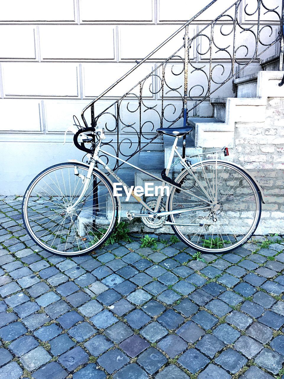 Bicycle by staircase