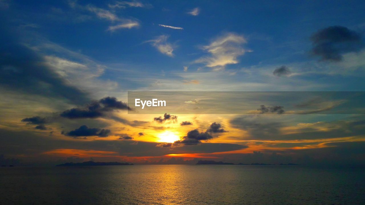 SCENIC VIEW OF SEA DURING SUNSET