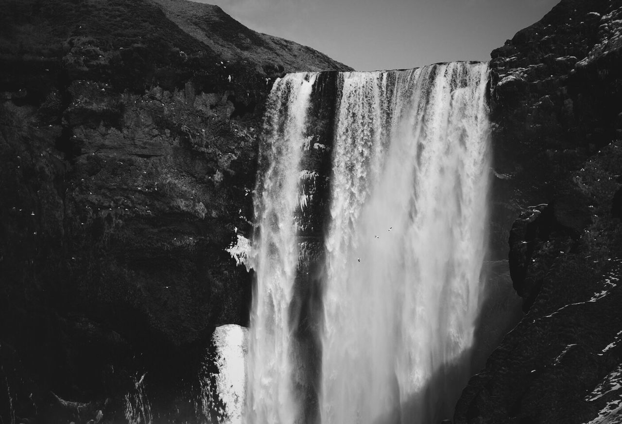 Scenic view of waterfall