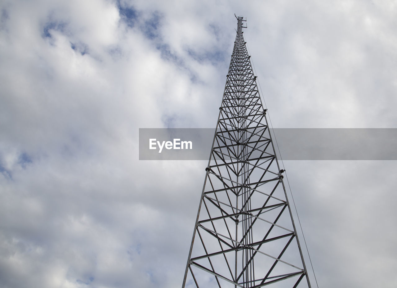 Communications tower in a city