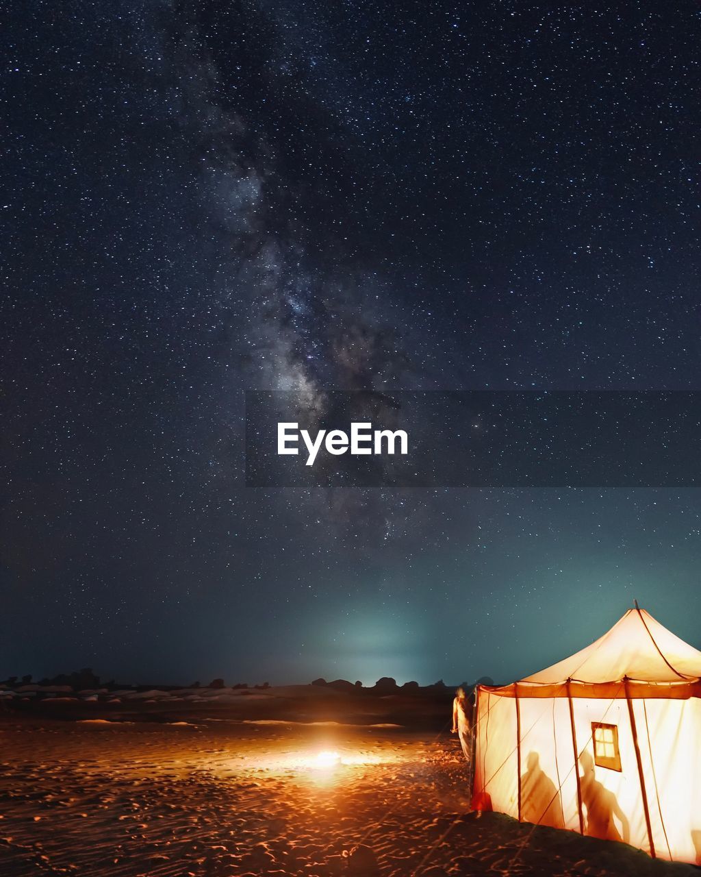 Scenic view of star field against sky at night