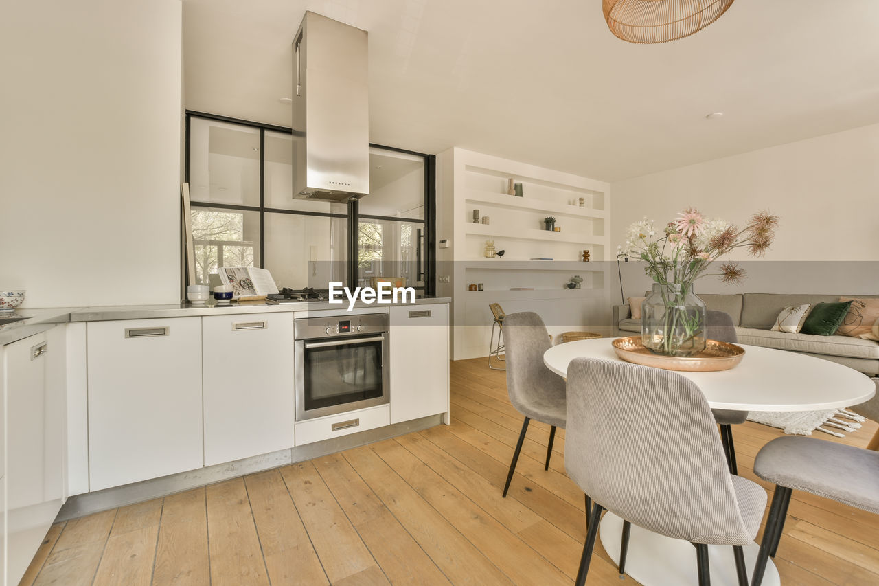 empty chairs and table at home