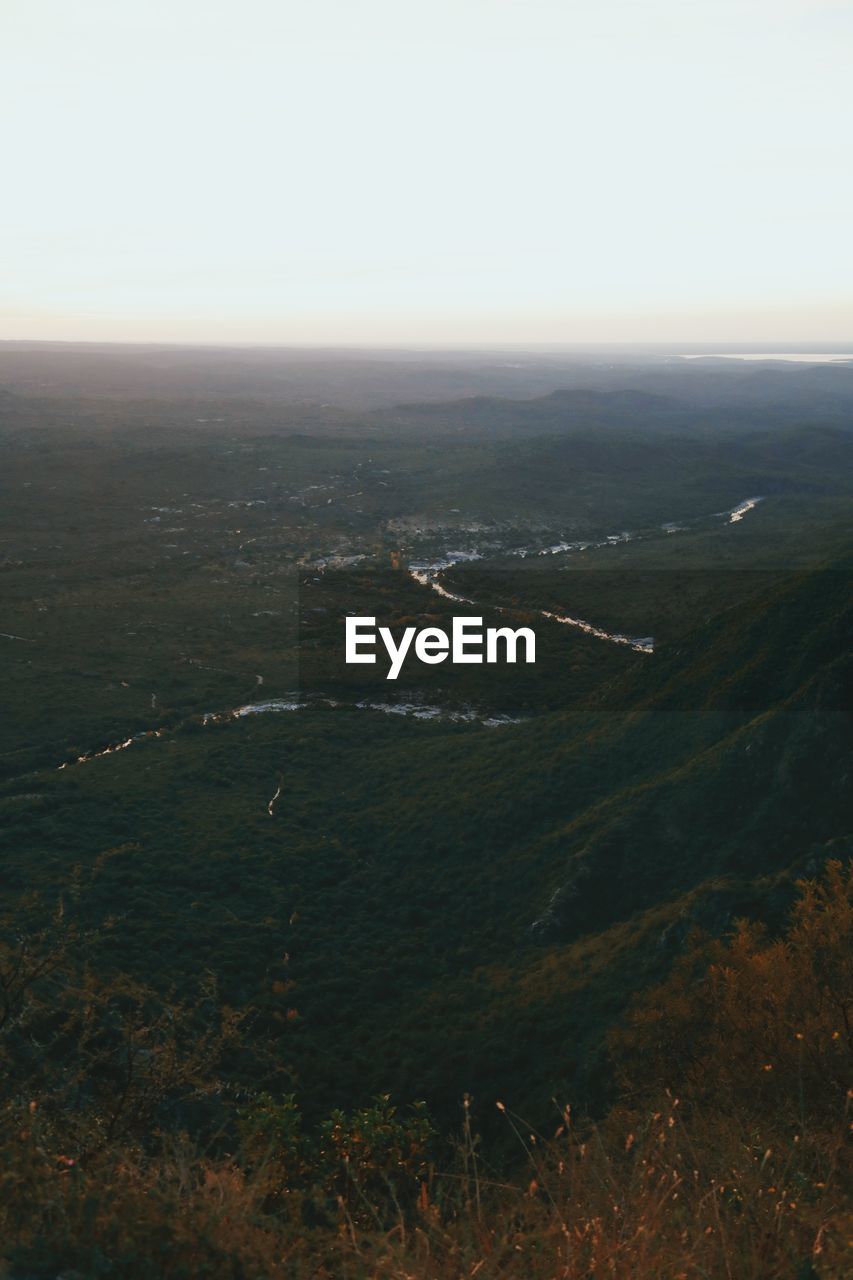 High angle view of landscape against sky